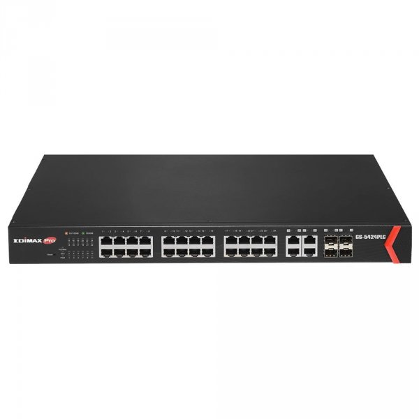 Switch zarządzalny Edimax GS-5424PLC 24x10/100/1000 PoE+ 4xSFP Combo Web Smart