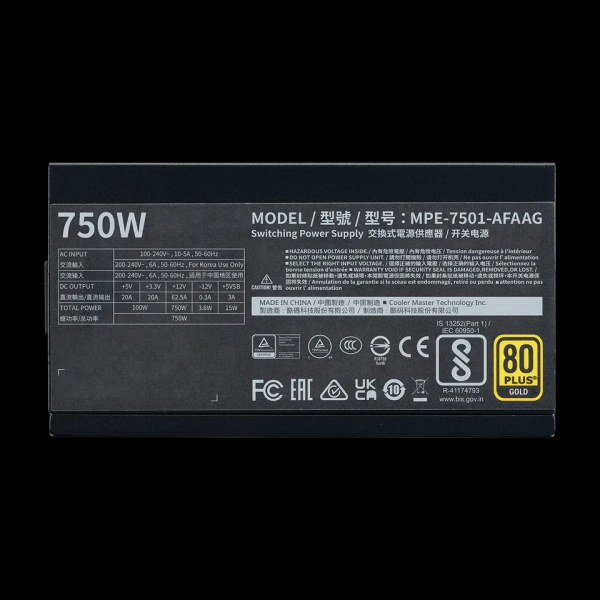 Zasilacz Cooler Master MWE Gold 750 V2 ATX 3.0