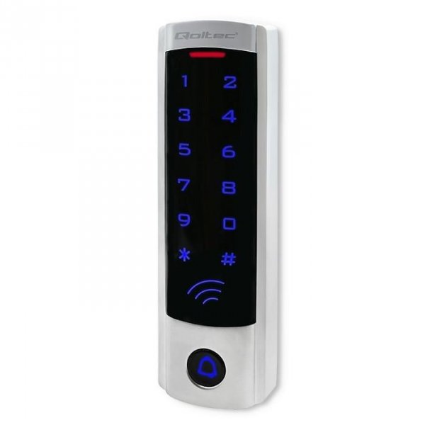 Zamek szyfrowy Qoltec DIONE z czytnikiem RFID | kod | karta | brelok | dzwonek | IP68 | EM | slim