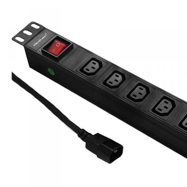 Listwa zasilająca Qoltec do RACK 19&amp;quot; | 1U | 10A | 8xIEC C13 | 2m
