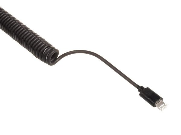 Ładowarka samochodowa Maclean MCE76 2xUSB, lightning spiralny 1,8m 5,2A