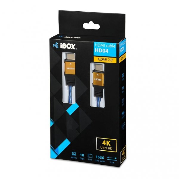 Kabel HDMI iBOX HD04 HDMI 2.0 4K/UltraHD 1.5m