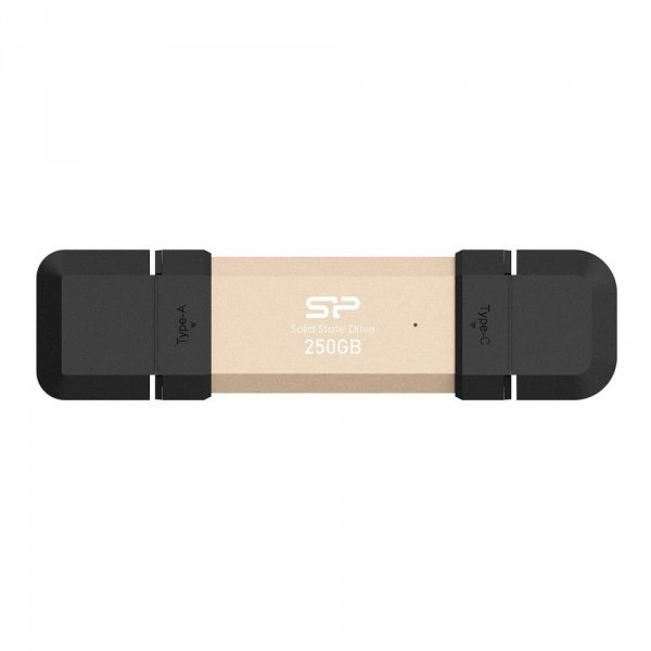 Dysk zewnętrzny SSD Silicon Power DS72 250GB USB-A USB-C (1050/850 MB/s) złoty