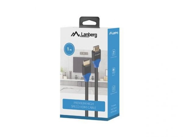 Kabel HDMI Lanberg M/M v2.0 4K pełna miedź 1m czarny Box