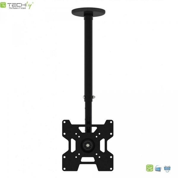 Uchwyt sufitowy LCD/LED Techly 23&amp;quot;-37&amp;quot; 45kg regulowany, czarny