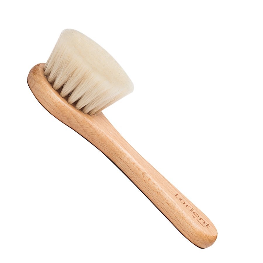 Natural brush for facial massage.