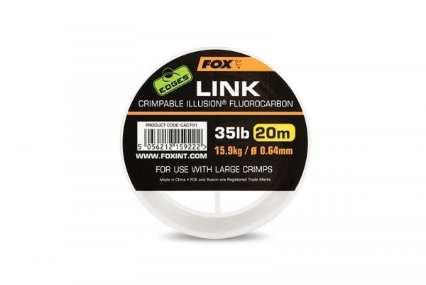 CAC789 FOX EDGES LINK ILLUSION FLUROCARBON 25lb/0.53mm