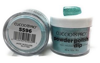 Puder do manicure tytanowy - CUCCIO DIP - Jade Silver Glitter (5596)