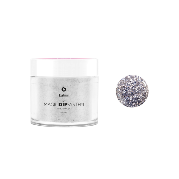 Puder do manicure tytanowy 20g - KABOS Dip 17 Sparkle Silver