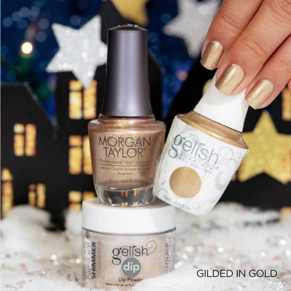 Puder do manicure tytanowy - GELISH DIP GILDED IN GOLD 23g (1610374) 