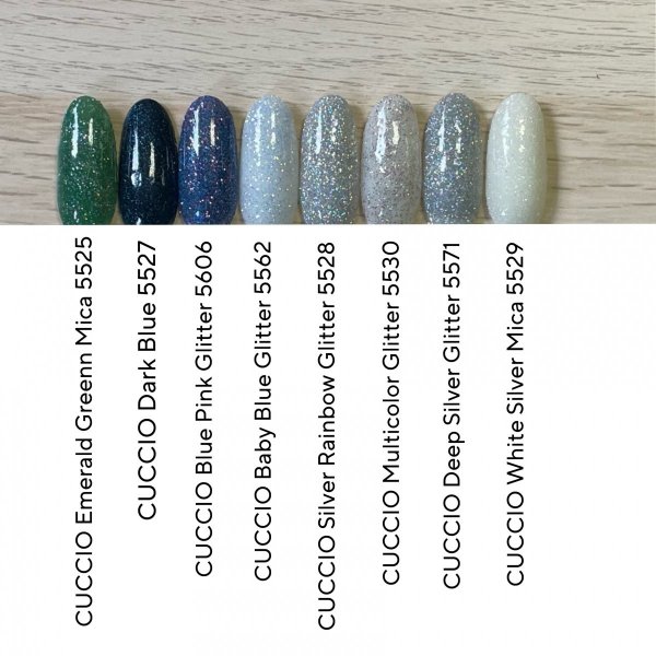 Puder do manicure tytanowego - Cuccio DIP - Silver Rainbow Glitter 14G (5528)