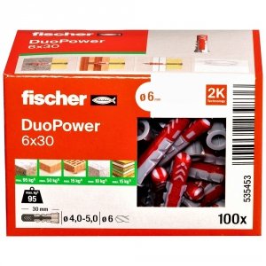 Kołek rozporowy FISCHER duopower 6x30 - 100 szt (555006) 