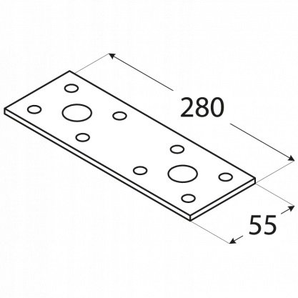 ŁĄCZNIK PŁASKI CIESIELSKI PŁASKOWNIK LP4 280X55X2.5 - 20szt