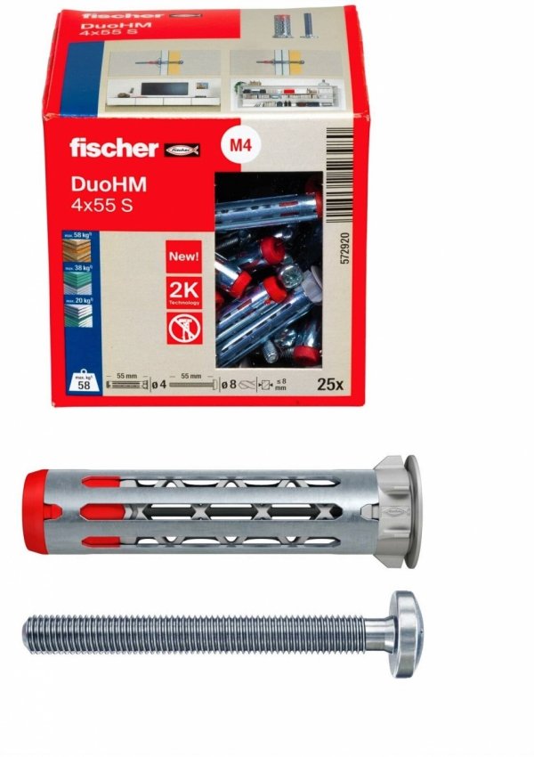 FISCHER 572920 kołek  DuoHM 4x55 S   - 25 szt