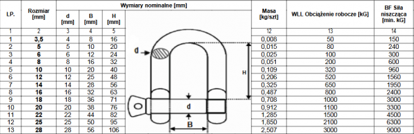 Szakla podłużna 10mm ocynk - 10 szt