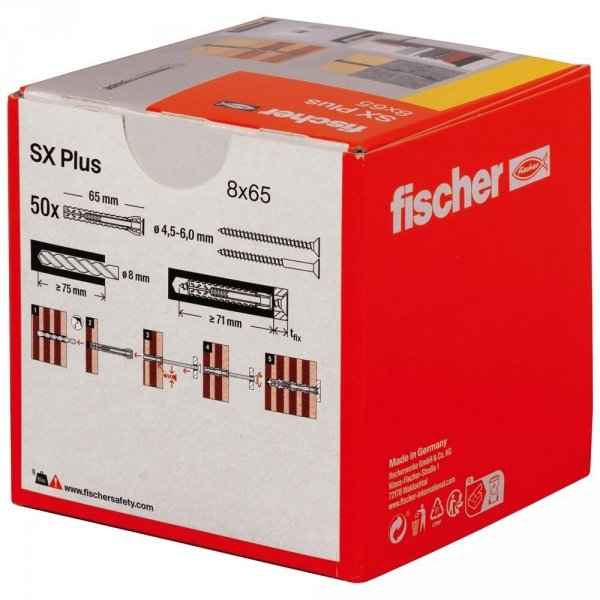Kołek rozporowy FISCHER SX Plus 8x65 - 50 szt (568108)