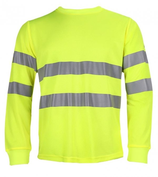 T-SHIRT OSTRZEGAWCZY Z DŁUGIM RĘKAWEM FLUO