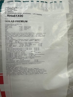 Gołąb Premium Purina granulat 20kg