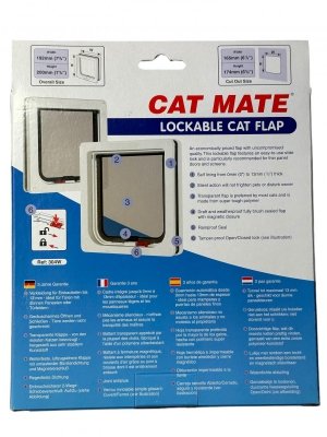 Drzwiczki dla kotów/psów Cat Mate, 2 sposoby otwierania i zamykania, białe