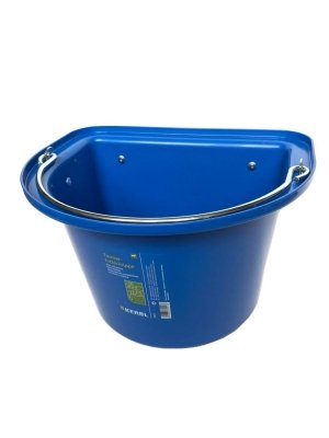 Pojemnik na paszę, wiadro, poidło, karmidło z hakami i pałąkiem, 12L, niebieski