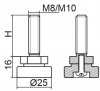Stopka regulacyjno-obrotowa fi25 - M10x40 - 4 szt. 