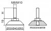 Stopka regulacyjno-obrotowa nitowane fi50 - M10x80 - 100 sztuk