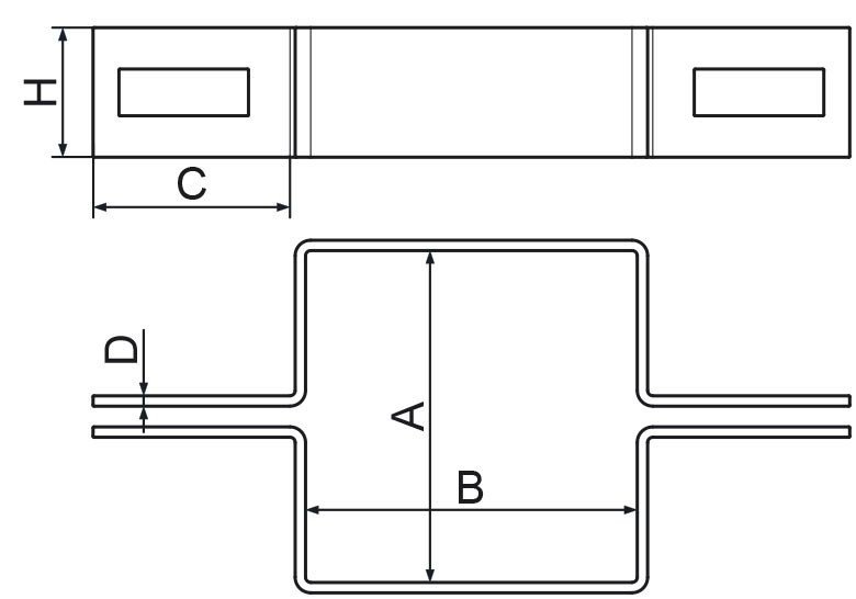 Obejma pośrednia 40x60 czarny - 25 sztuk