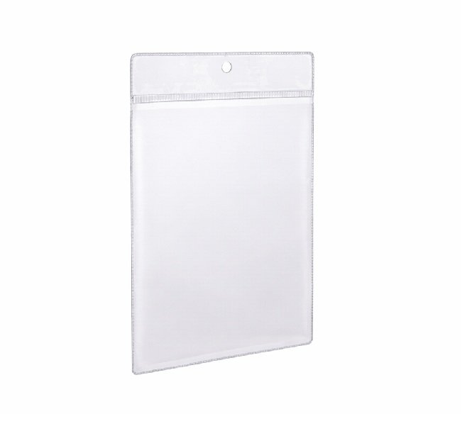 Osłonka cenowa A5 z oczkiem, Kieszeń PCV przezroczysta, Pion