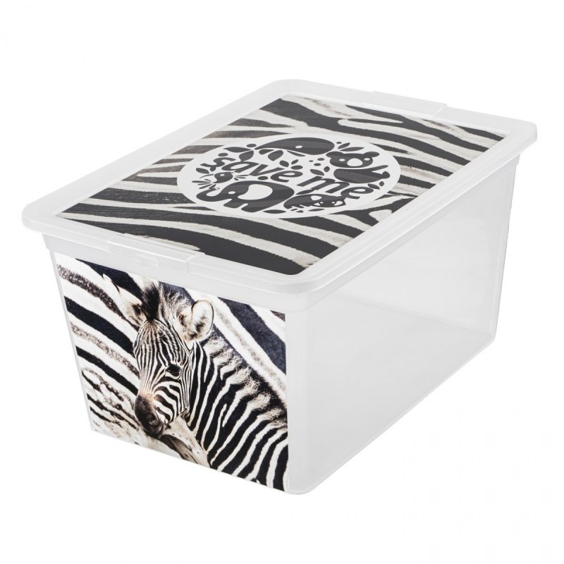 pudło na zabawki zebra