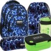 ZESTAW 5 el. Plecak szkolny młodzieżowy BackUP 26 L niebieskie wzory, SKY WATER (PLB6A47SET5CZ)
