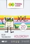 Blok techniczny XXL A4 kolorowe kartki 20 kolorów HAPPY COLOR (07009)