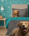 Pościel bawełniana DOGS Piesek 160 x 200 cm komplet pościeli (5151A)