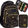 ZESTAW 2 el. Plecak szkolny młodzieżowy BackUP 26 L złote wzory, GEOMETRIC GOLD (PLB6O23SET2CZ)