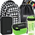 ZESTAW 5 el. Plecak szkolny młodzieżowy BackUP 26 L pepitka, CLASSY (PLB6A17SET5CZ)