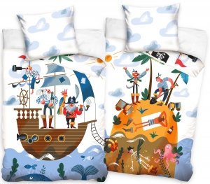 Pościel bawełniana STATEK PIRACKI PIRACI 140 x 200 cm komplet pościeli (NL235009)