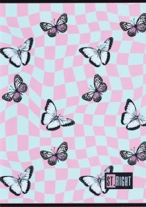 Zeszyt A4 w kratkę 32 kartki ST.RIGHT motyle, CHESS BUTTERFLIES (69989)