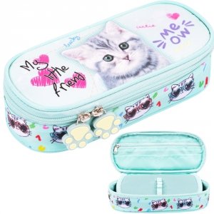 Piórnik szkolny saszetka ST.RIGHT My Little Friend MINT KITTY Kotek PC1 (68739)