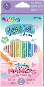Pastelowe flamastry brokatowe COLORINO PASTEL 6 kolorów (82565)