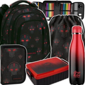 ZESTAW 5 el. Plecak wczesnoszkolny BackUP 24 L ROBOTY RED (PLB6R45SET5CZ)