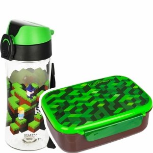 Zestaw bidon i śniadaniówka STARPAK 420 ml PIXEL Game (491398+Z18199)