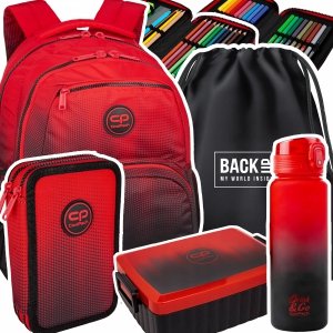 ZESTAW 5 el. Plecak CoolPack PICK  23 L czerwone ombre, GRADIENT CRANBERRY (F099756SET5CZ)