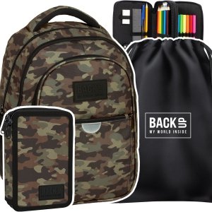ZESTAW 3 el. Plecak wczesnoszkolny BackUP 24 L MORO (PLB6P60SET3CZ)