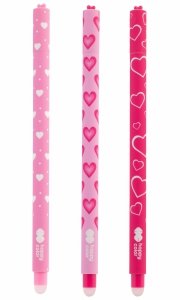 3 x 	Długopis wymazywalny żelowy 0,5 mm Happy Color PINK LOVE SERDUSZKA (23262) 