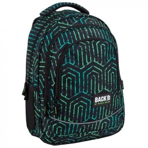 Plecak szkolny młodzieżowy BackUP 26 L zielone wzory, TRÓJWYMIAR (PLB4X101)