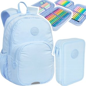 ZESTAW 2 el. Plecak CoolPack RIDER  27 L niebieski, PASTEL / POWDER BLUE (F109646SET2CZ)