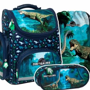 ZESTAW 3 el. Tornister szkolny ergonomiczny DINOZAURY (TEMBDN19SET3CZ)
