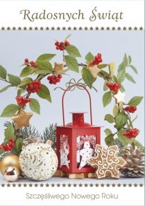 Kartka świąteczna z opłatkiem BOŻE NARODZENIE 12 x 17 cm + koperta (B6ZO_GW)
