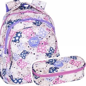 ZESTAW 2 el. Plecak wczesnoszkolny CoolPack JERRY 21 L króliczki, WHITE BUNNY (F029833SET2CZ)