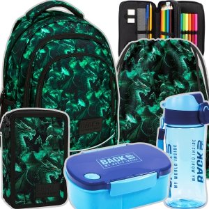ZESTAW 5 el. Plecak szkolny młodzieżowy BackUP 26 L smok, LEGEND DRAGON (PLB6X51SET5CZ)