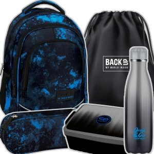 ZESTAW 5 el. Plecak szkolny młodzieżowy BackUP 26 L głębia oceanu, OCEAN DEEP (PLB6X57SET5CZ)